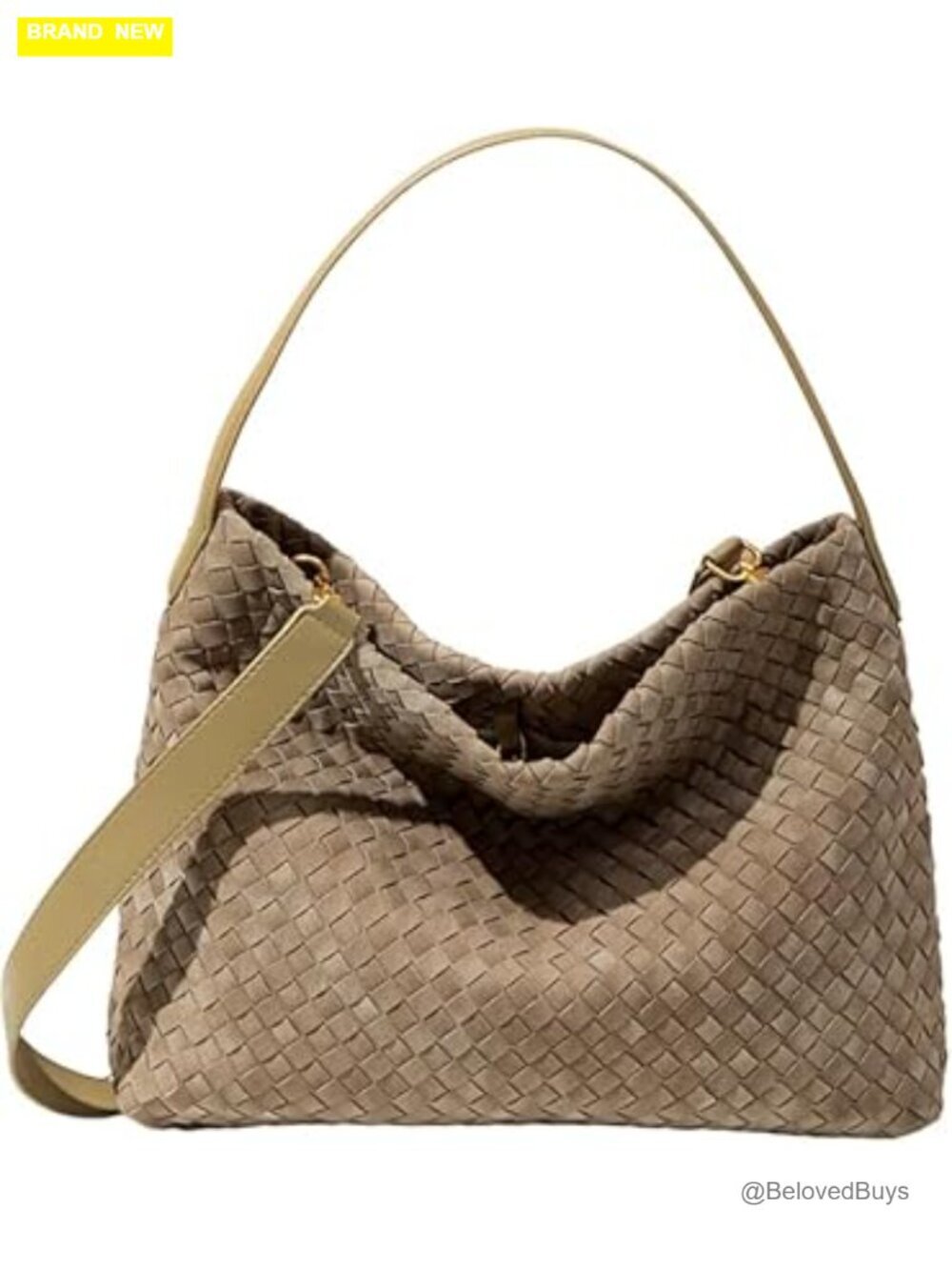 Slouchy Suede Woven Hobo Bag Crossbody Satchel Tote Handbag